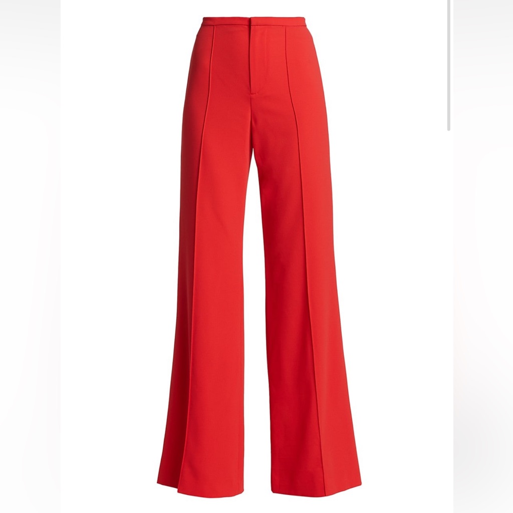 Alice + Olivia Dylan High Waisted Slim Pant In Bright Poppy